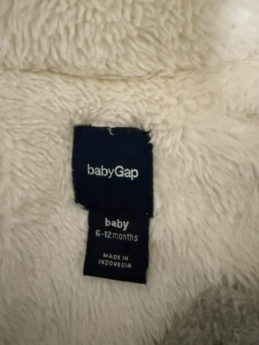 Baby Gap Gray Sherpa Bunting Snowsuit Bear Ears Hood 6-12 Months Winter Coat
